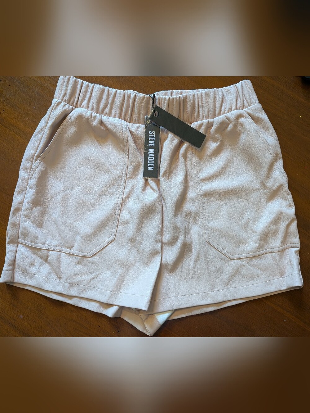 Steve Madden Women's Light Pink Faux Leather Shorts, NWT